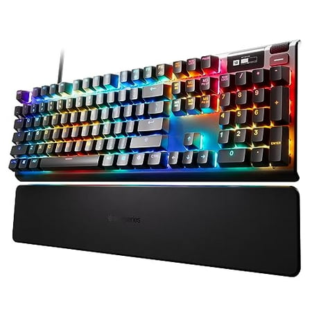 SteelSeries Apex Pro HyperMagnetic Gaming Keyboard — World's Fastest Keyboard — Adjustable Actuation — OLED Screen — RGB – USB Passthrough