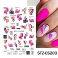 thumbnail image 5 of 6 pegatinas de mariposas de mármol para uñas, calcomanías autoadhesivas 3D de rayas de acuarela para manicura., 5 of 5