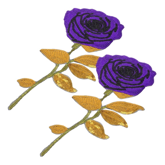 HONMEET Clothing Applique Embroidered Applique Patches Purple 2Pcs