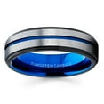 thumbnail image 2 of Gray Tungsten Wedding Band Anniversary Ring Men & Women Black Tungsten Ring Comfort Fit, 2 of 2