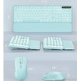 thumbnail image 5 of Wagpak Wireless Keyboard and Mouse Backlit - Retro Round Keycaps, Detachable Wrist Rest, Mint Green, New, 1 Count, 5 of 7