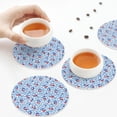 thumbnail image 6 of Bingfone Vintage Red Cherries Leather Drinks Coasters with Set of 6,Suitable for Home Kitchen,Coffee Cup Coasters Home Gift, 6 of 7