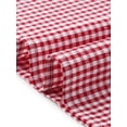 thumbnail image 5 of INSPIRE CHIC Women's Gingham Dress V Neck Short Sleeve Midi Dress M Dark Red, 5 of 6