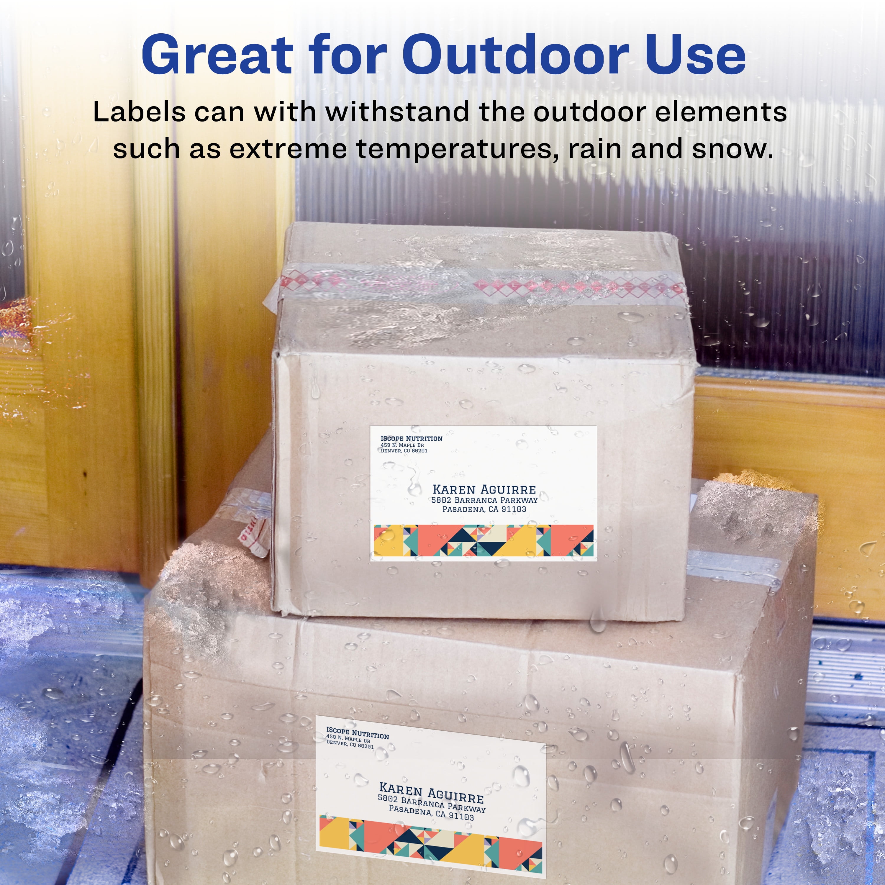 Avery Waterproof Shipping Labels with Ultrahold Permanent Adhesive, 5-1/2