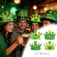 thumbnail image 3 of 4 Pcs St. Patrick's Day Paper , Shamrock Craft Hat with Elastic Bands, Irish Party Paper Hats for St. Patrick Party Supplies Decoration Classroom Craft Activity, 3 of 6