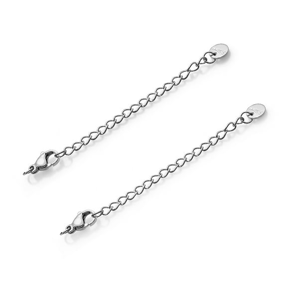 ATJIA Stainless Steel Extension Tail Chain Lobster Clasps Connector Extended Chain for Bracelet Necklace Jewelry Making DIY(10/20pcs )