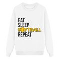 thumbnail image 1 of Gibobby Sudaderas para mujer Sudadera con capucha holgada de talla grande con estampado de béisbol de manga larga y cuello redondo para mujer (Blanco, S), 1 of 3