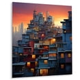 thumbnail image 2 of Designart "Cubic Dynamism in the Cityscape I" City Metal Wall Decor, 2 of 5