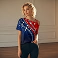 thumbnail image 4 of Womens Flowy Summer Tops, Casual Cold Shoulder 4Th Of July Sexy Short Sleeve T-Shirt Red White And Royal Blue Top Shirts Outfits American Flag Tank Top Women Shirts Outfit (XXL, Dark Blue) ZMTing, 4 of 4