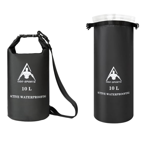 Mochila seca impermeable Oak-Sports de 10L para natación en negro