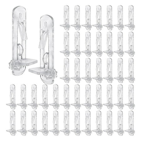 

50 PCS Plastic Locking Shelf Pins Locking Shelf Pegs Self-Locking Bracket Clips for Supporting Kitchen Cabinet Shelves