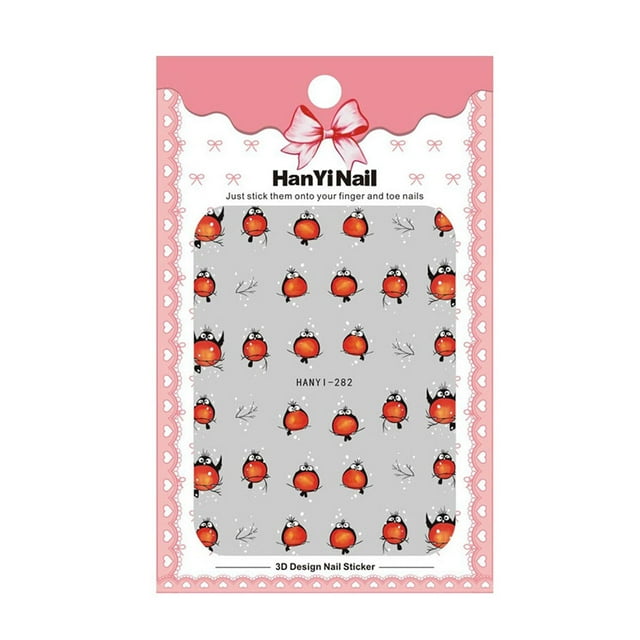 Amdohai 1Pc Cartoon Pattern Fly Bird 3D Nail Stickers Adhesive Nail Art Sticker Nail Manicure Decoration