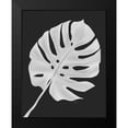 thumbnail image 2 of Fab Funky 20x24 Black Modern Framed Museum Art Print Titled - Monstera Leaf 1, White On Black, 2 of 5
