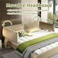thumbnail image 3 of King Size Bed Frame with Adjustable Headboard, Chenille Upholstered Cloud Platform Bed Frame, Wide Solid Wood Slats & Metal, No Box Spring Needed, Camel, 3 of 11
