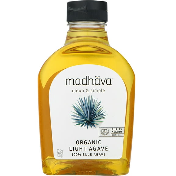 Madhava Organic 100% Blue Agave Sweetener Sugar Substitute, Shelf-Stable, 23.5oz Bottle
