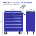 thumbnail image 7 of Seizeen Tool Box for Garage Organization, Heavy-Duty Red Tool Chest 5 Storage Drawer, Rooling Tool Cart Lockable for Repair Shop, Smooth Ball-Bearing Drawers, 7 of 7