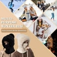 thumbnail image 5 of Women’s Knitted Beanie Hat with Face Cover - 3 in 1 Winter Balaclava with Mask Scarf Ear Muffs Pompom Fleece Lined Snow Caps, 5 of 5