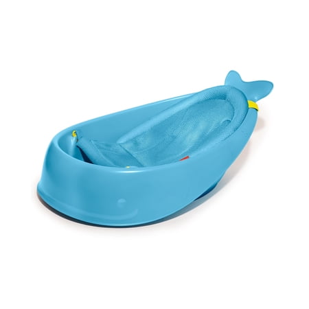 Skip Hop Baby Bath Tub, 3-Stage Smart Sling Tub, Moby, Blue