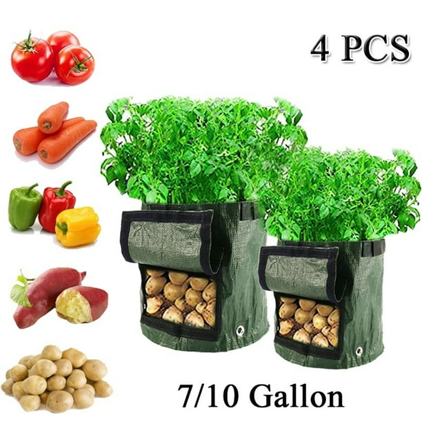 2/4PCS 7/10 Gallon Potato Grow Bag Vegetables Planter Bags Planting Gardening Accessory with