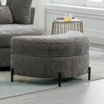 thumbnail image 2 of Aukfa 33" Storage Ottoman, Convertible Bench, Side Table for Living Room, Half Moon Shape, Gray, 2 of 8