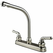 RV / Mobile Home Travel Trailer High Rise Kitchen Sink Faucet - Stainless Steel