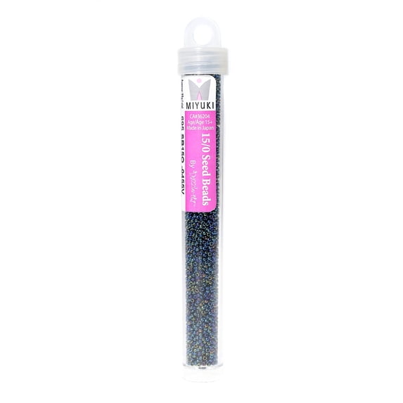 Miyuki Seed Beads 15/0, 22g tube, variegated iris metallic (pack of 6)