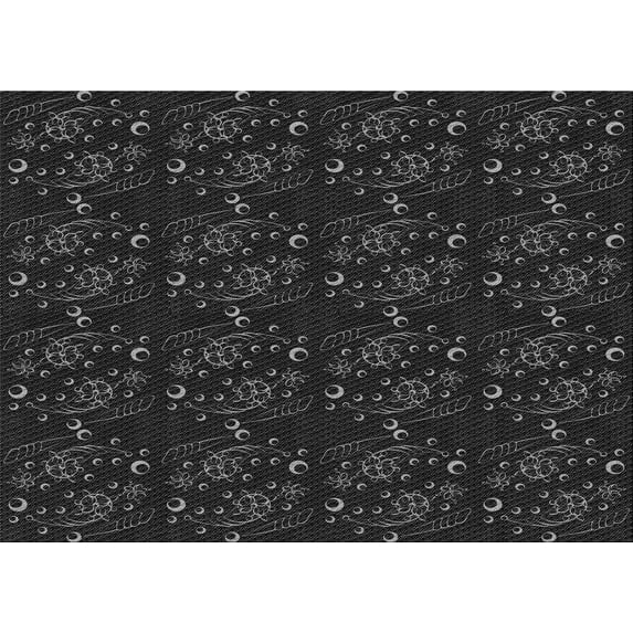 Ahgly Company Indoor Rectangle Patterned Night Black Area Rugs, 8' x 12'