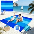 thumbnail image 1 of Beach Mat - Sand-Free Microfiber Mat, Quick-Drying & Portable, Foldable Travel Mat for Pool & Outdoor Relaxation, Blue, JKODE, 1 of 7