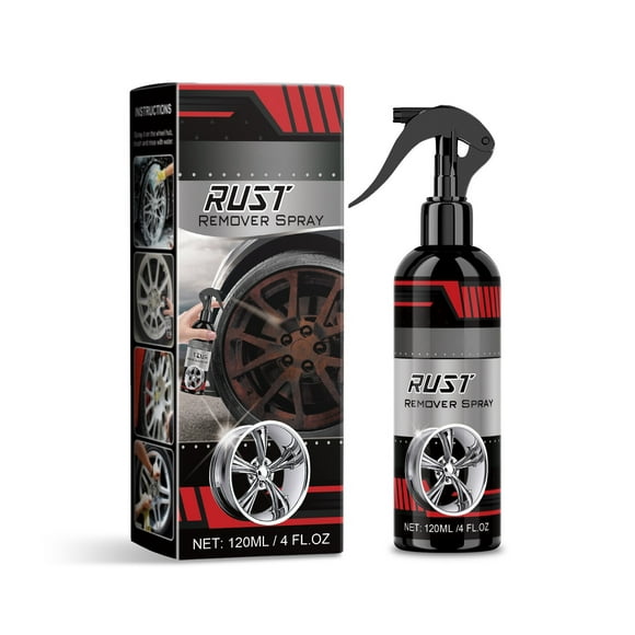 Strong Car Wheel Cleaner for Rims - Removes Stains, Rust, and Polishes Surfaces - Safe on Aluminum, Steel, and Alloy - Provides Protective Coating - 120ml Spray