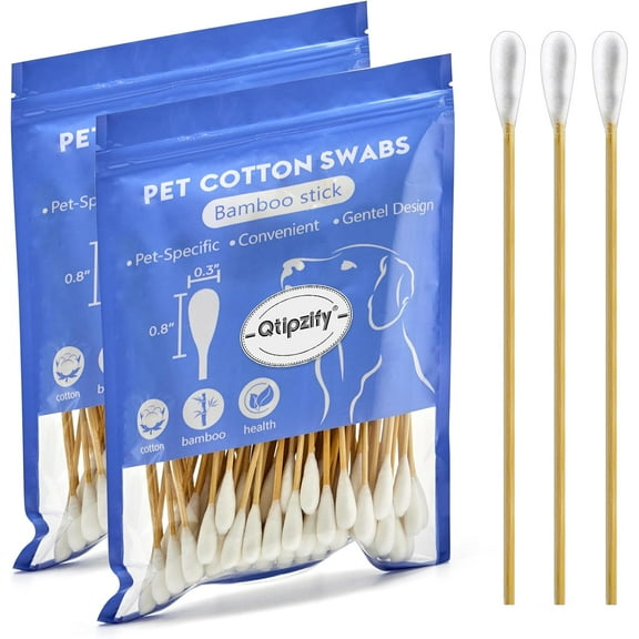 Extra Large 6 Inch Natural Cotton & Bamboo Cotton Swabs, Soft & Absorbent, 200 Count