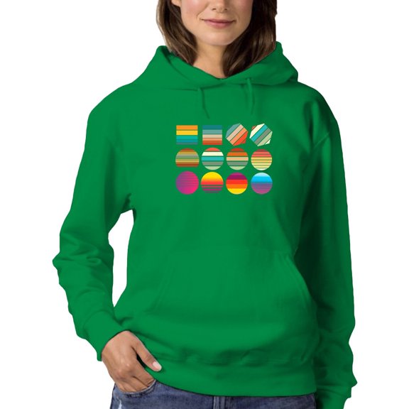 Colorful Shapes Hoodie Women -Smartprints Designs, Female XX-Large