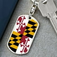 thumbnail image 6 of Maryland State Flag Keychain Dog Tag Stainless Steel or 18k Gold, 6 of 16