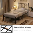 thumbnail image 4 of Costway Twin Size Metal Platform Bed Frame Vintage Headboard Mattress Foundation Black, 4 of 10
