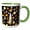 Green/White, variant on 3drose, Funny Cute Greyhound Dog and Circle Pattern Abstract Art, 11oz Mug
