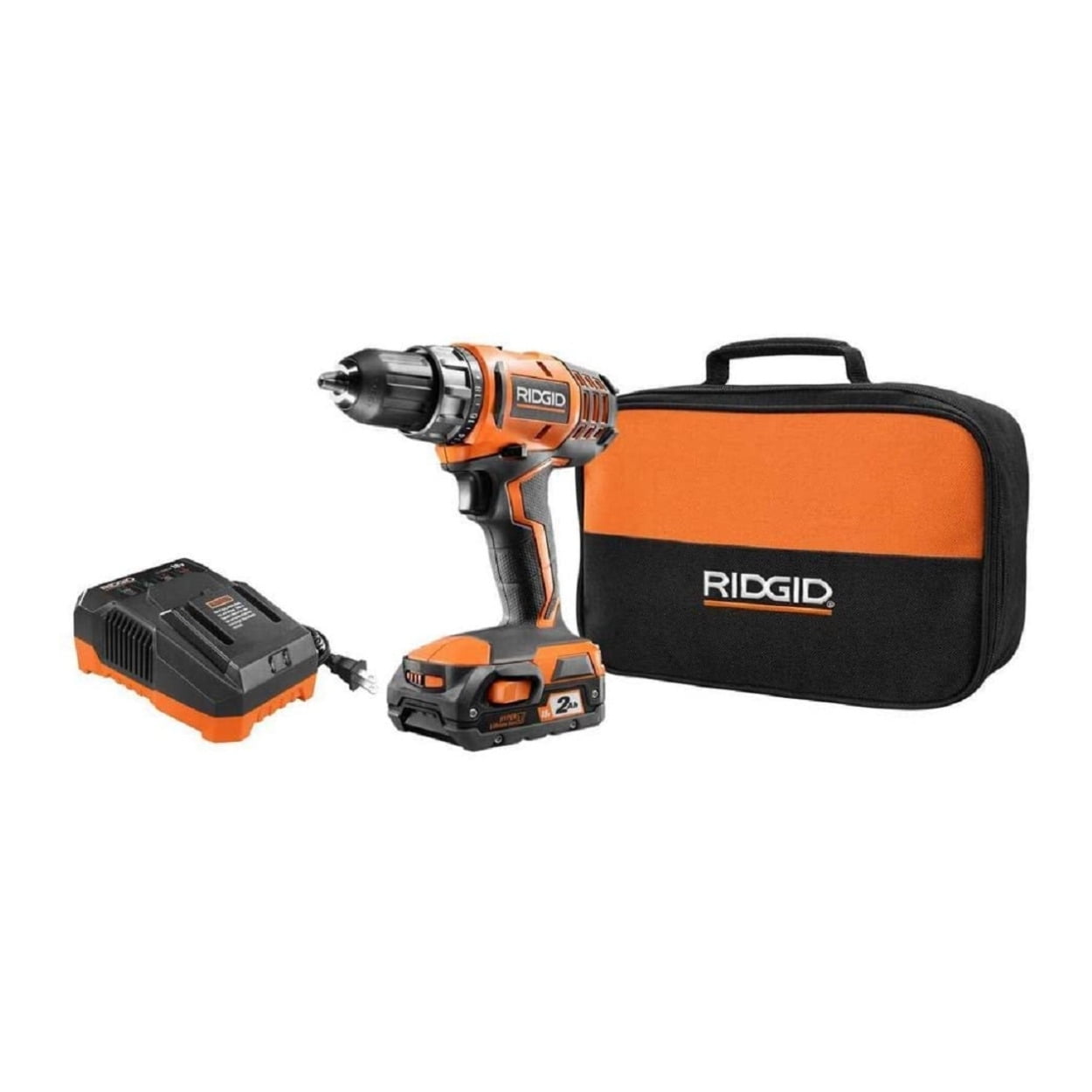RIDGID 12-Volt Cordless Drill Kit 3/8 in 2-Speed LED light With Battery Charger 