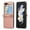 Rosegold, variant on ELEHOLD Case for Samsung Galaxy Z Flip 6, Shockproof Faux Leather Wallet Phone Case with Shoulder Strap,Black