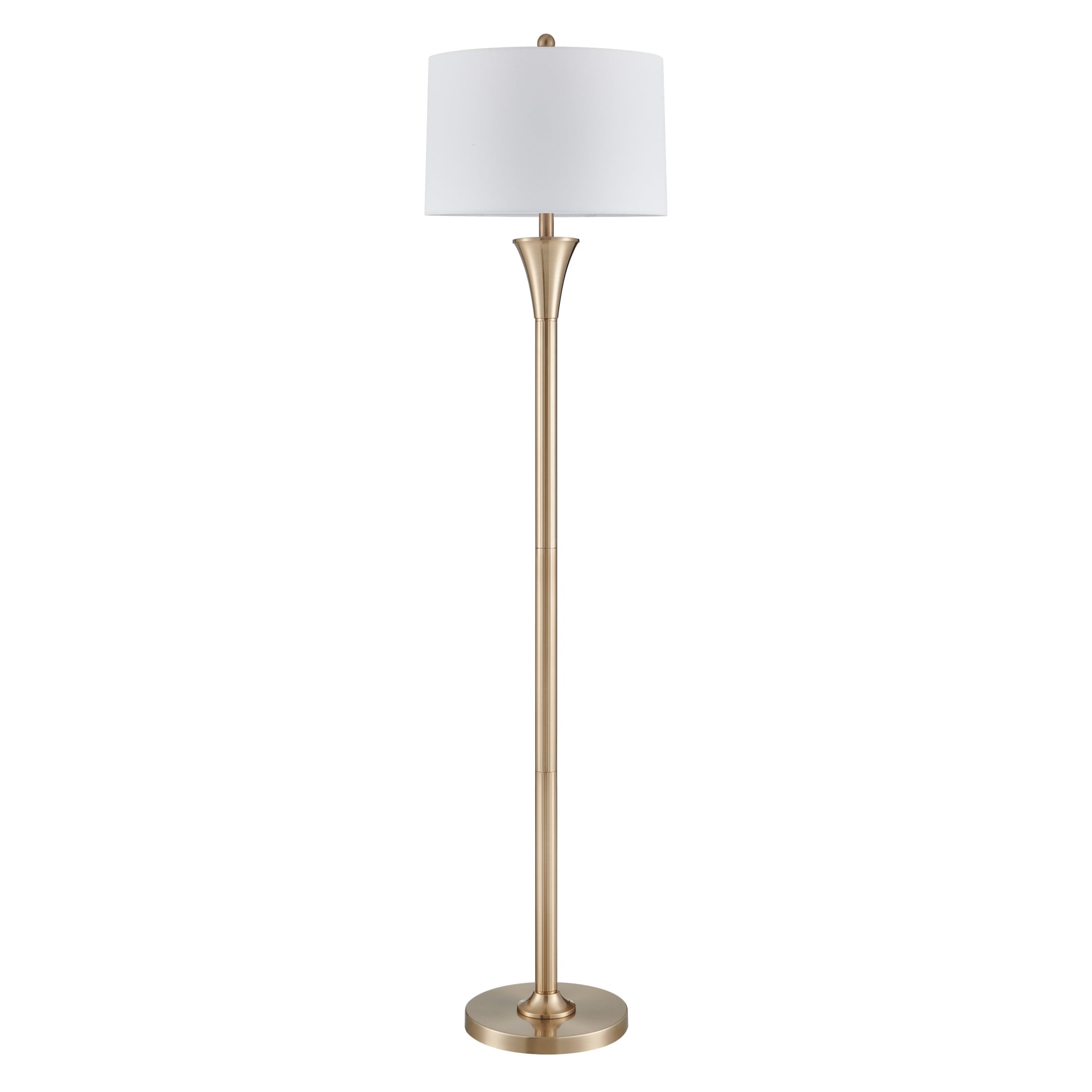KAWOTI 66'' Champagne Standing Floor Lamp with Drum Shade for Living Room Bedroom Office