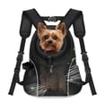 thumbnail image 1 of Mochila transportadora para mascotas WOYYHO de malla ventilada negra (1-2 kg), 1 of 5