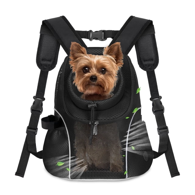Mochila transportadora para mascotas WOYYHO de malla ventilada negra (1-2 kg)