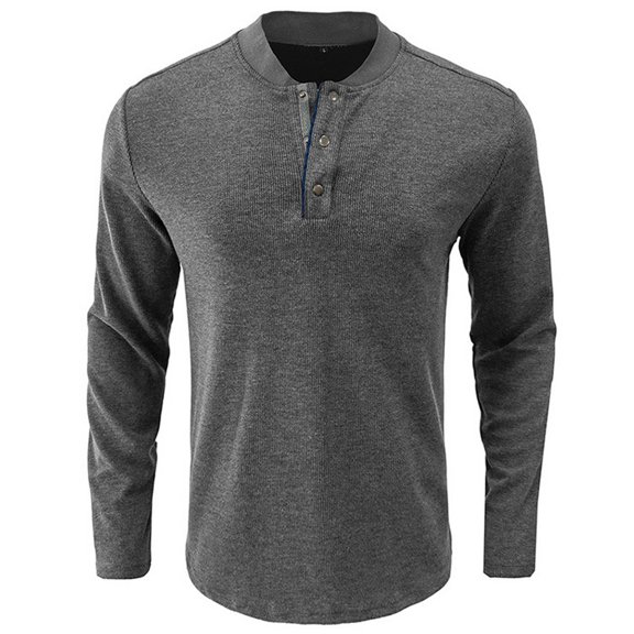 Fall Shirts for Men Autumn Winter New Leisure Sweater Long Sleeve Round-Neck Blouses & Shirts