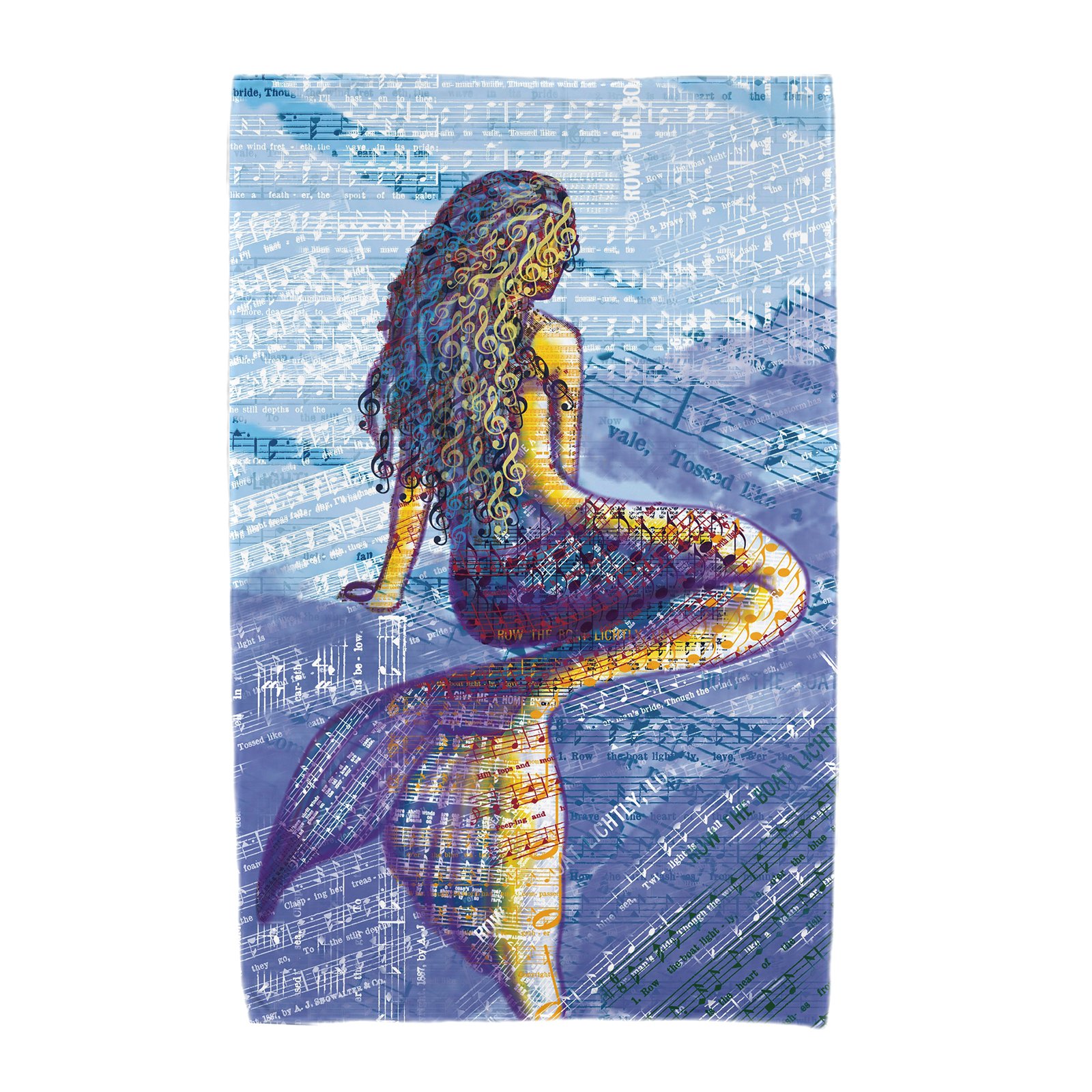 E by Design Beach Vacation Mermaid Beach Towel