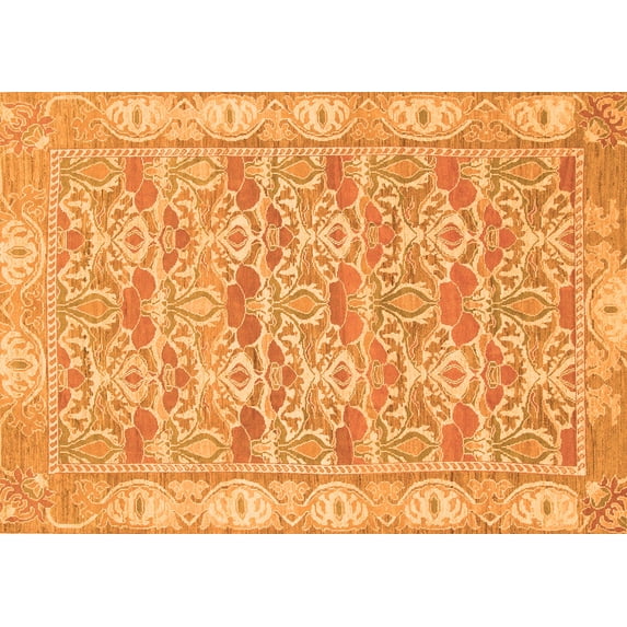Ahgly Company Indoor Rectangle Abstract Orange Modern Area Rugs, 3' x 5'