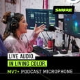 thumbnail image 4 of Micrófono Shure MV7+ Podcast Dynamic con certificación OBS - Blanco, 4 of 9