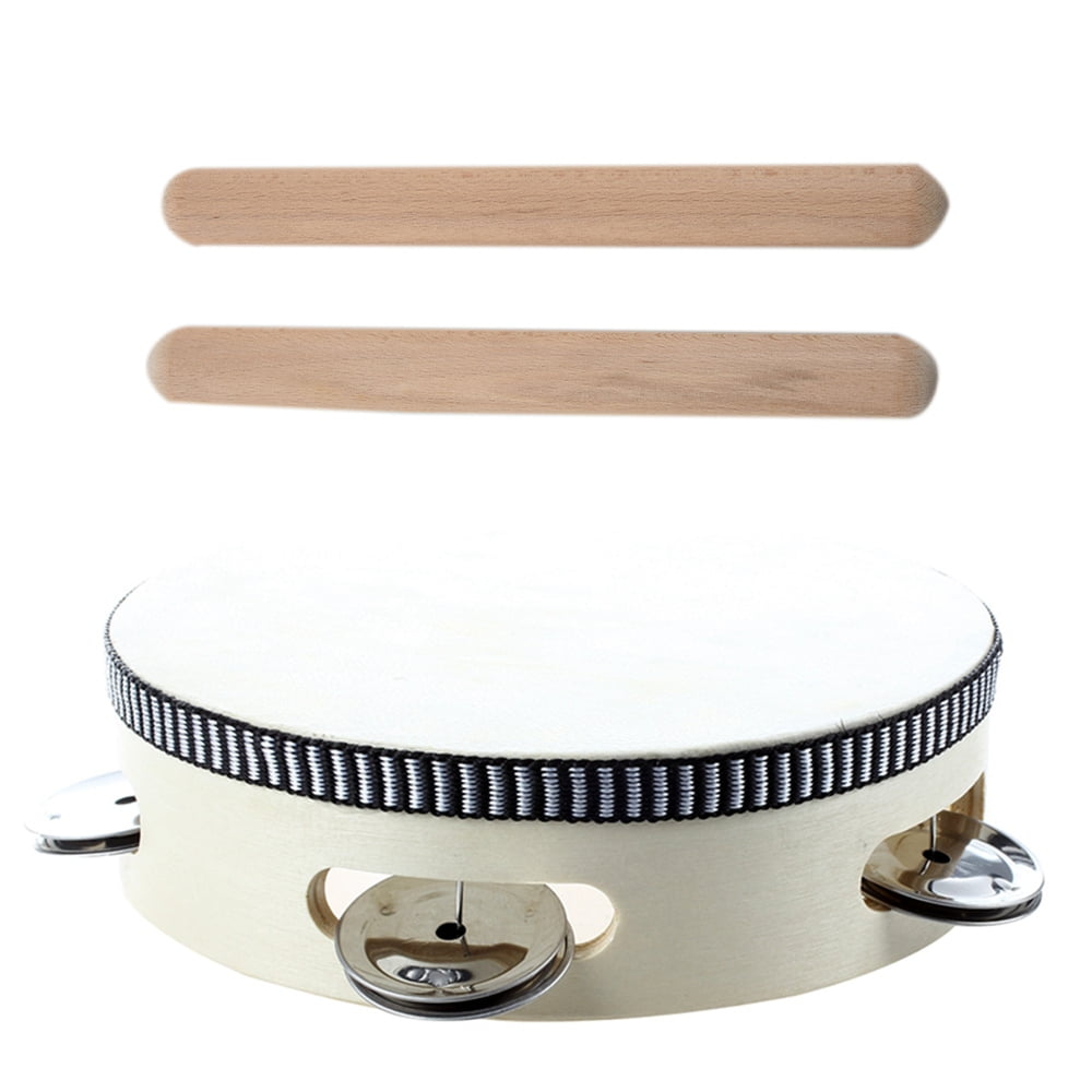 6inch Musical Tambourine Tamborine Drum Round Percussion Gift with 2 x