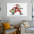 thumbnail image 6 of Santa Skating Canvas Prints Wall Art Modern Pictures Artwork 16x24inch Canvas Print Christmas Santa Claus on Ice Skates with Colorful Gifts Bag Bathroom Wall Art Canvas Wall Art for Bedroom Framed, 6 of 8