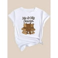 thumbnail image 2 of Camiseta De Mujer Camisetas Femeninas Verano Estampado De Ropa Casual Con Cuello RedondoWomen's Casual Crew Neck T-Shirt with "Me & My Dawgs" Bear Print, 100% Polyester Knit Fabric, Medium Stretch,, 2 of 7