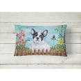thumbnail image 2 of Carolines Treasures CK1272PW1216 French Bulldog Black White Spring Canvas Fabric Decorative Pillow  12H x16W multicolor, 2 of 3
