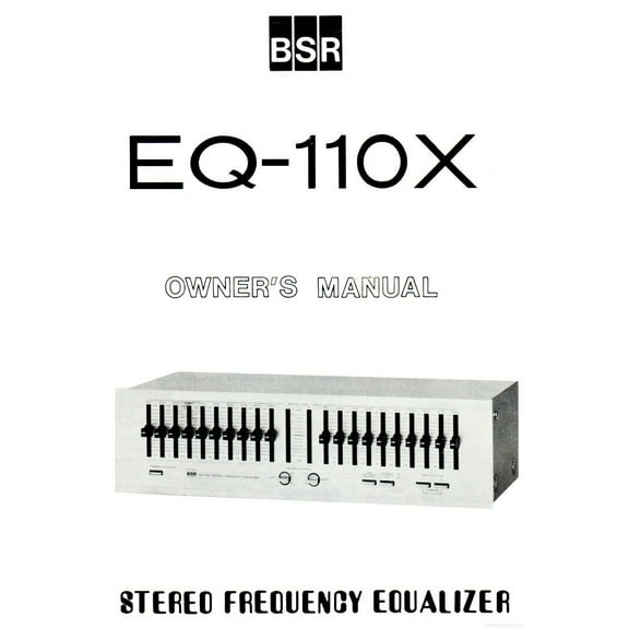 Instruction Manual ONLY for BSR EQ-110X Equilizer Owners Manual REPRINT