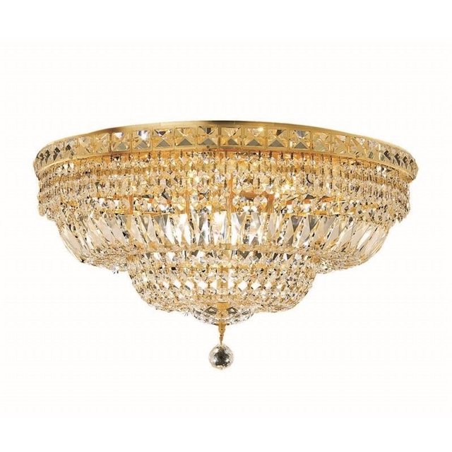 Elegant Lighting Tranquil 24" 12 Light Spectra Crystal Flush Mount