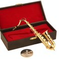 thumbnail image 5 of Dselvgvu Saxofón miniatura de cobre con soporte y estuche Mini instrumento musical miniatura casa de muñecas modelo mini saxofón alto saxofón tenor decoración del hogar (saxofón tenor 6.22 x 3.07 x 1., 5 of 5